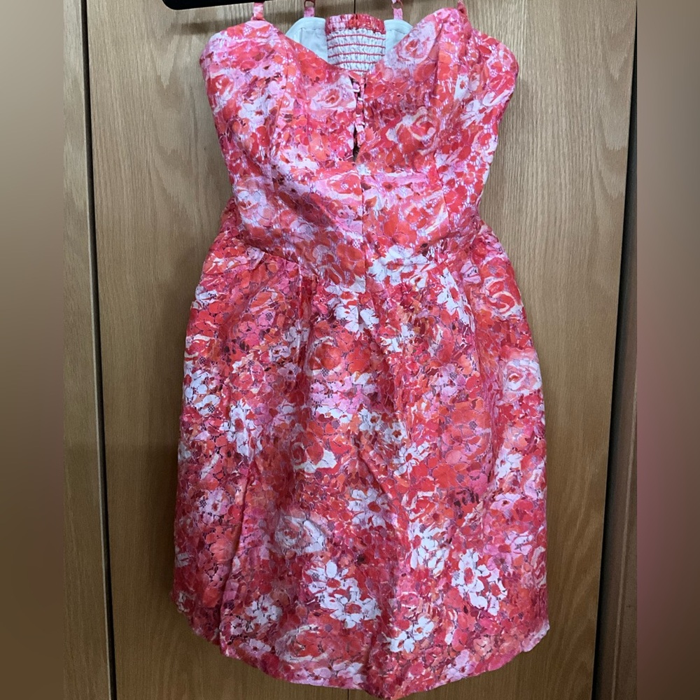 Guess Pink and White Cowl Neck Cap Sleeve Sundress